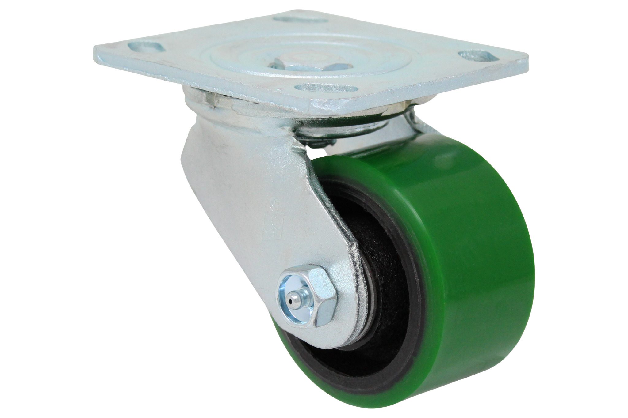 3-1/4" Green Polyurethane on Iron Wheel - Model 9 Swivel Caster