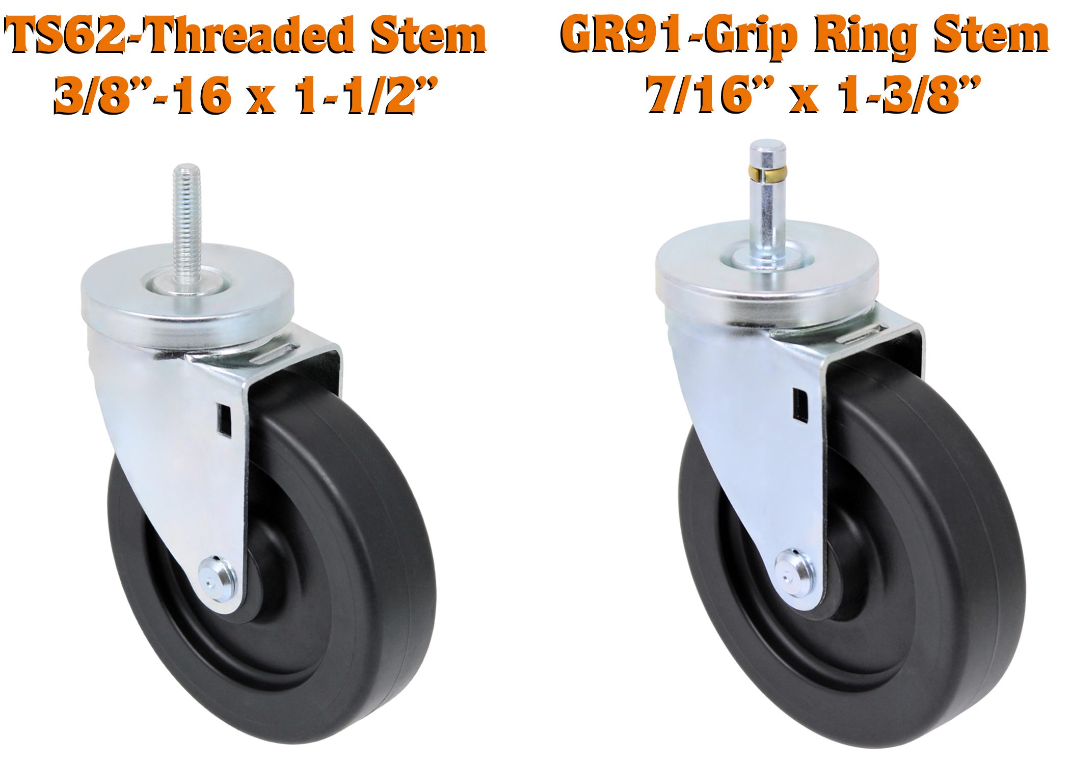 4" Black Polyolefin Wheel - Model L3