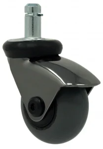 2″ Gray Rubber – Dark Chrome Elite Chair Caster