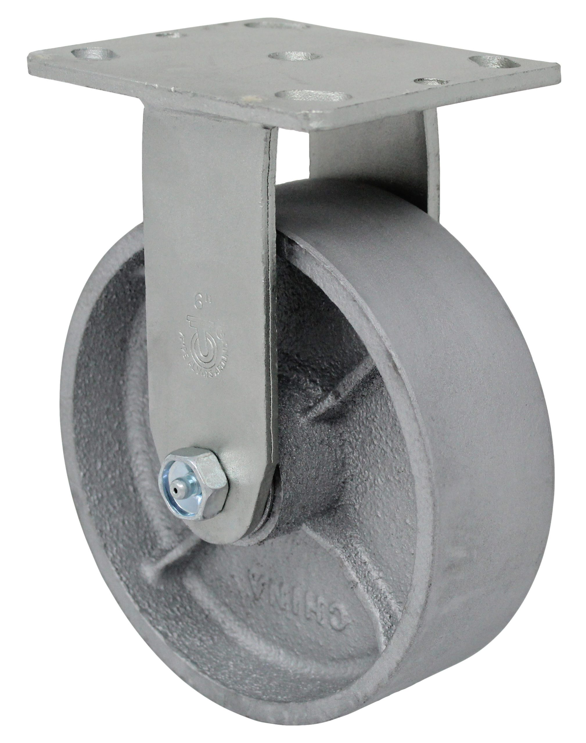 Dumpster Caster - 6" x 2" Gray Iron Dumpster Wheel - Model 9 Rigid Caster