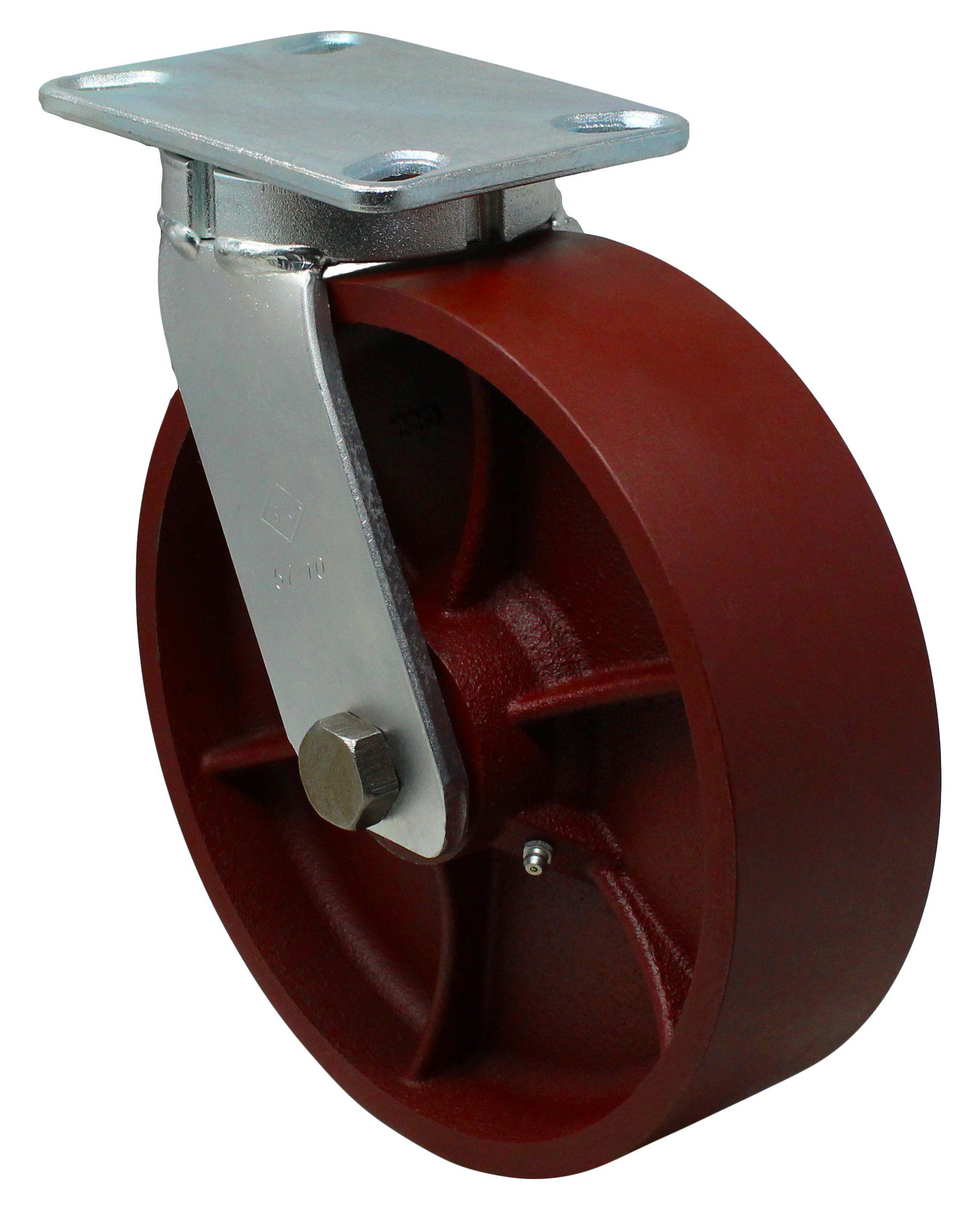 10" x 3" Heavy Duty Industrial Swivel Caster - Ductile Steel Wheel - Model 30