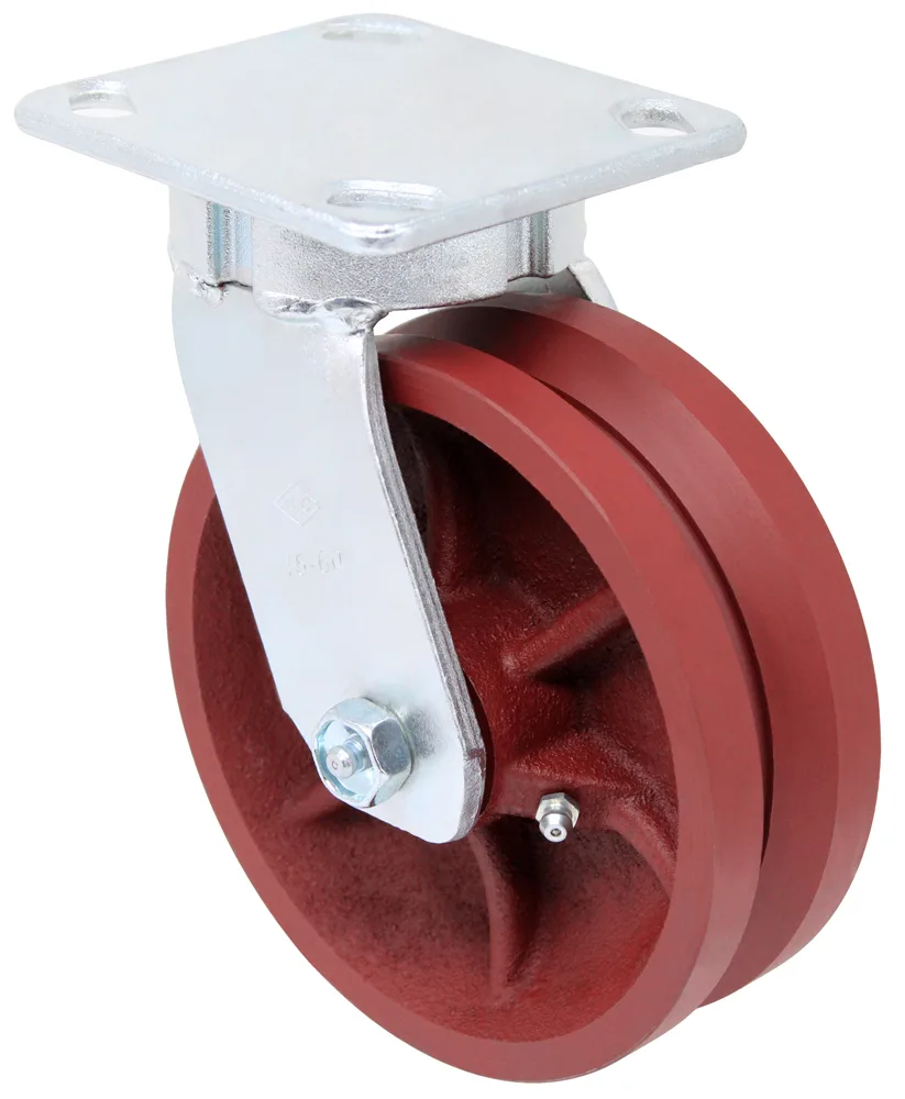4" V Groove Ductile Steel Swivel Wheel - Kingless Swivel G15 Caster