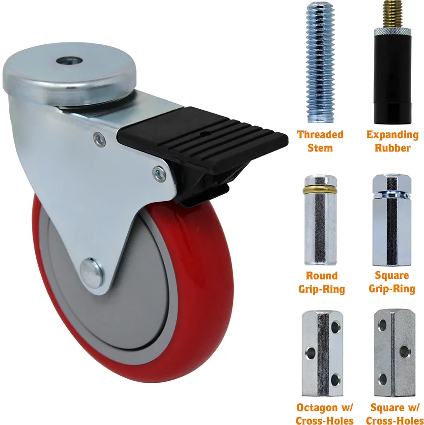 5" Red Polyurethane - Total Lock Stem Model K3A