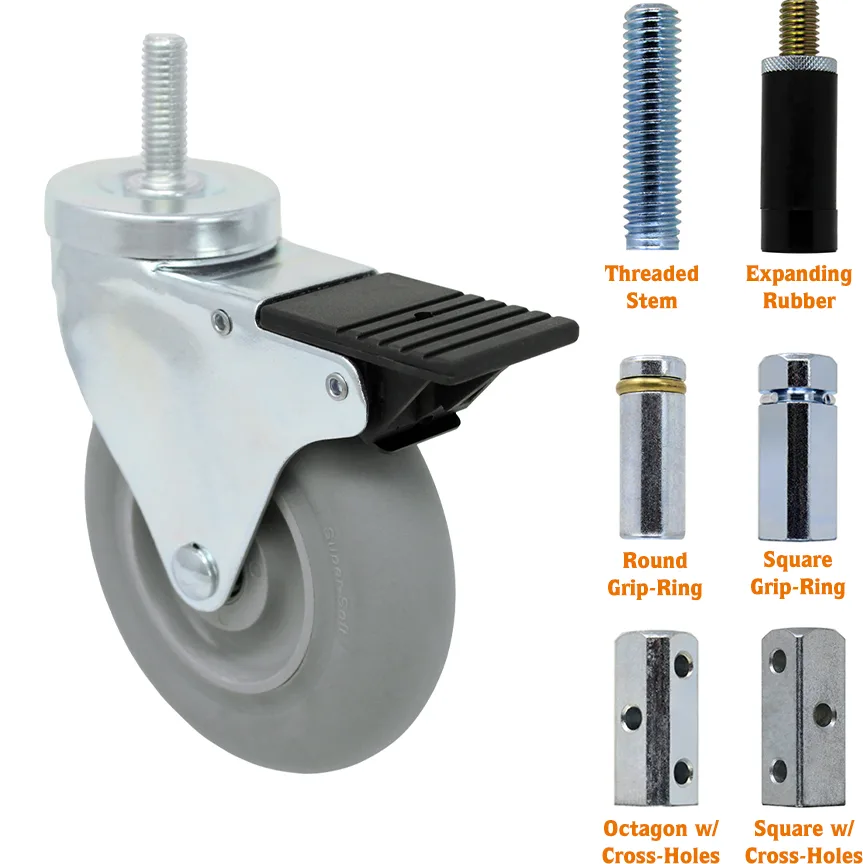 4" Super Soft Gray Rubber - Total Lock Stem Model K3A