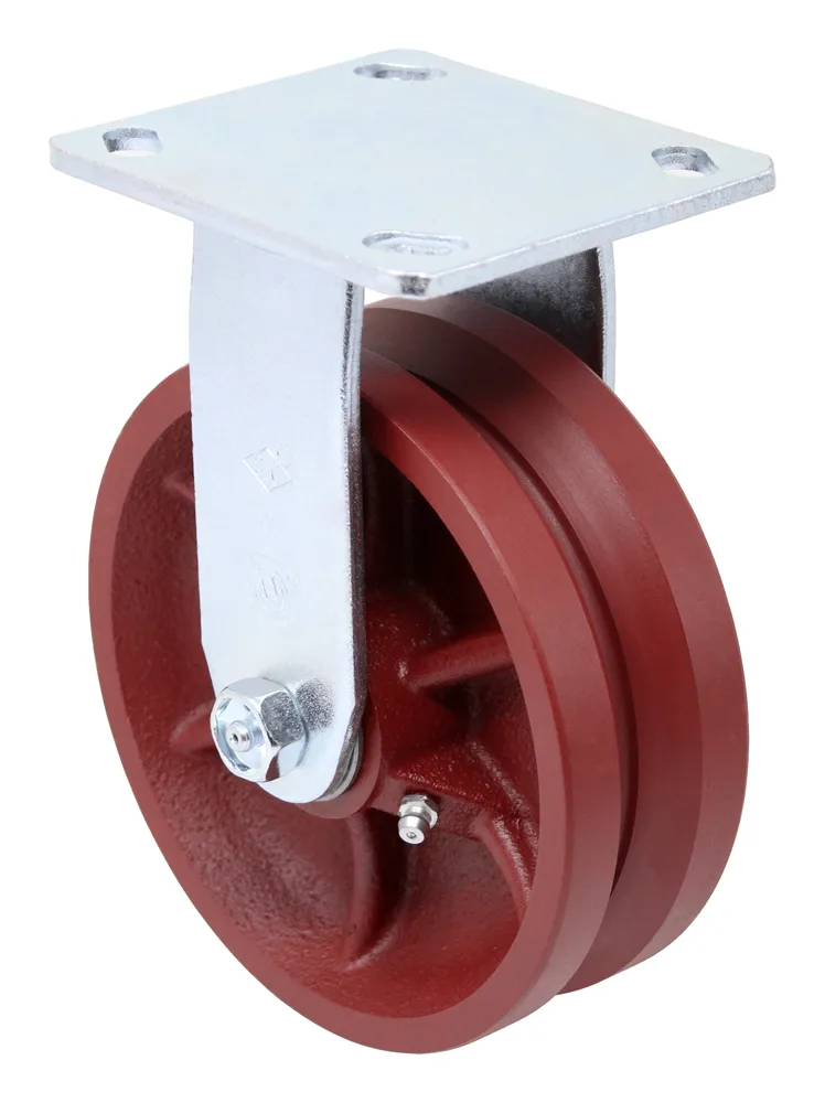 4" V Groove Ductile Steel Wheel - Model G15 Rigid Plate Caster
