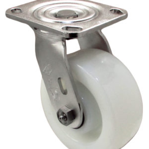 8″ White Nylon Wheel – Stainless Steel Plate 9