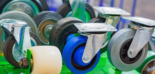 Medium duty plate caster for industrial carts.