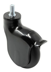 3″ Black Rubber – Alpha Series Caster – Black Polymer Body – Medical Caster