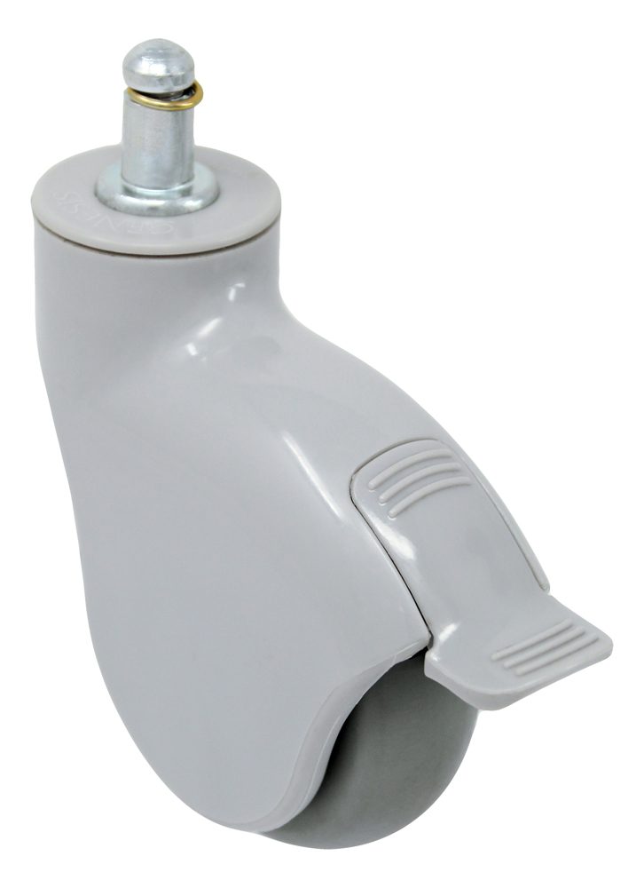 3" Gray Rubber - Alpha Series Caster - Gray Polymer Body - Medical Caster