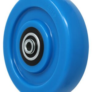 5" Solid Blue Polyurethane on Polyolefin Core - Stainless Precision Sealed Ball Bearings