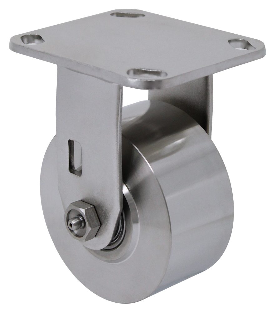 4" x 2" Solid Stainless Steel Wheel - Stainless Steel Rigid Caster Model 9