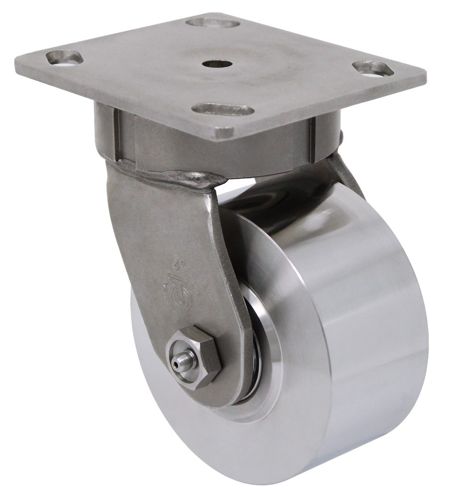 4" x 2" Solid Stainless Steel Wheel - Kingpinless - Stainless Steel Plate G15