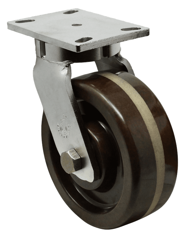 Stainless Steel Caster Model 30 - up to 3,000 lbs - Plate Size 4-1/2" x 6-1/4"