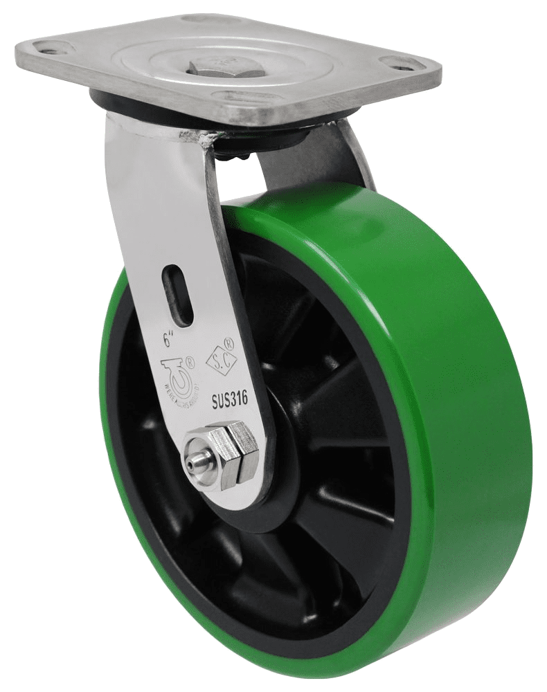 Model 316-9 - Capacity up to 1,250 pounds per caster. Mounting Plate - 4″ x 4 1/2″