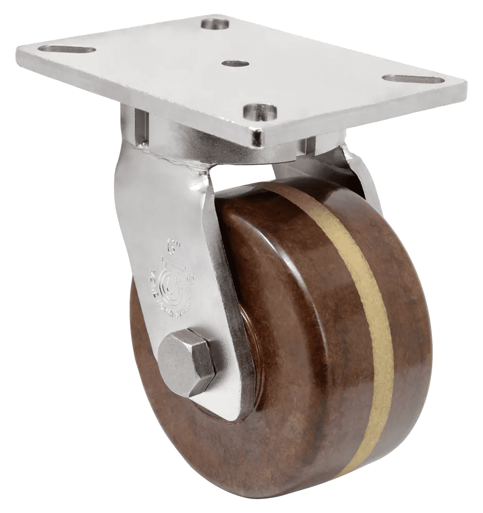 Stainless Steel Caster Model 50 - Up to 3,000 lbs - Plate Size 5-1/4" x 7-1/4"