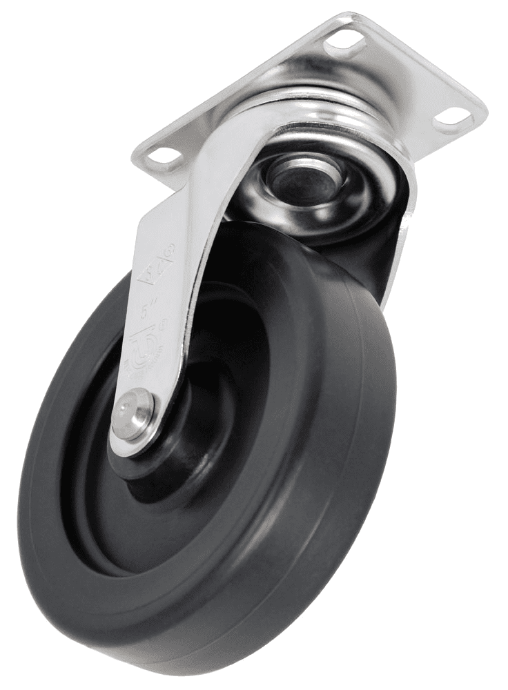 Economy Stainless Steel Caster Model K3 - up to 350 lbs - 3" thru 5" wheels - Plate Size 2-3/8" x 3-5/8"