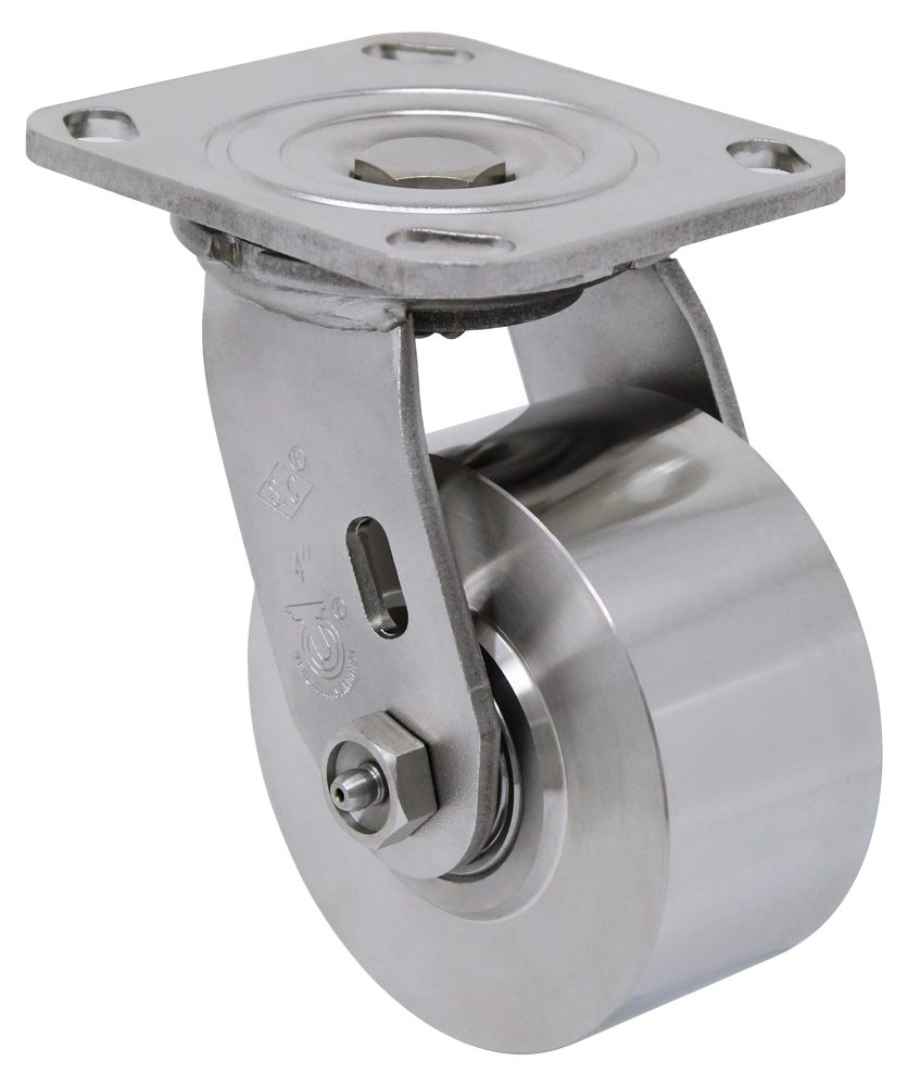 4" x 2" Solid Stainless Steel Wheel - Stainless Steel Plate Caster Model 9