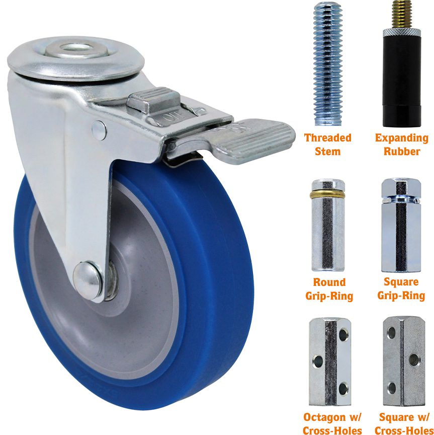 3" Blue High Capacity Rubber - Total Lock Stem Model 3A