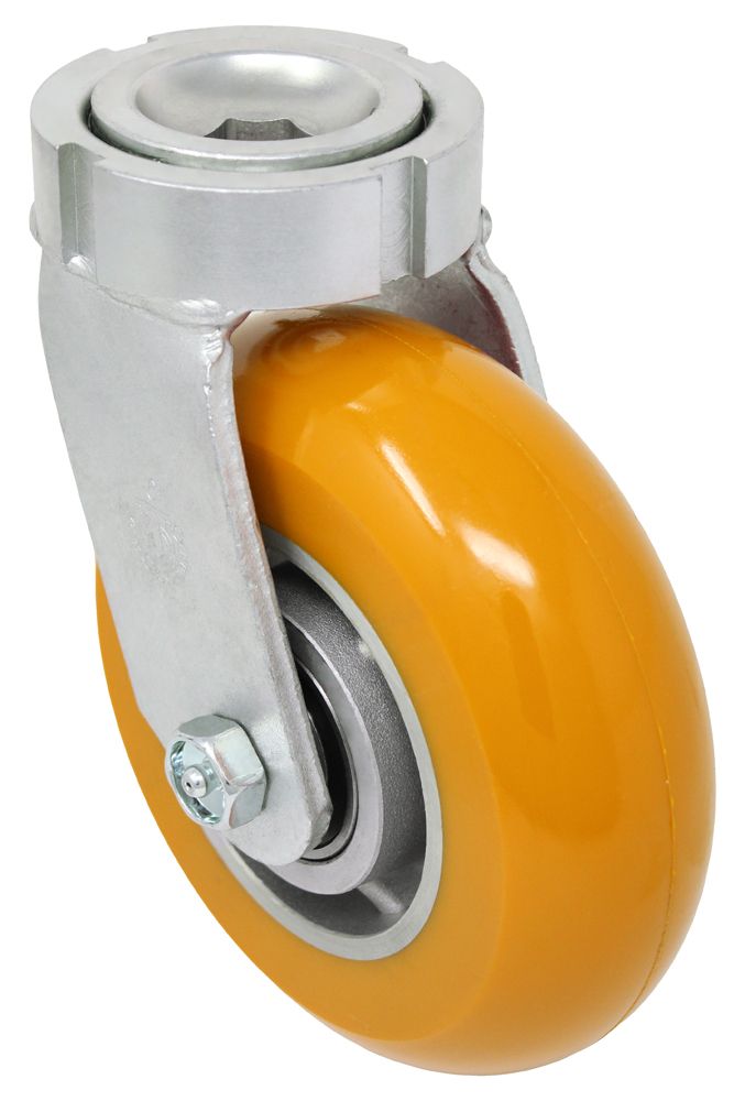 4" x 2" Self-Energizing Ergonomic Polyurethane – Crown Tread – Orange – Durometer 80A - Stem Caster G15