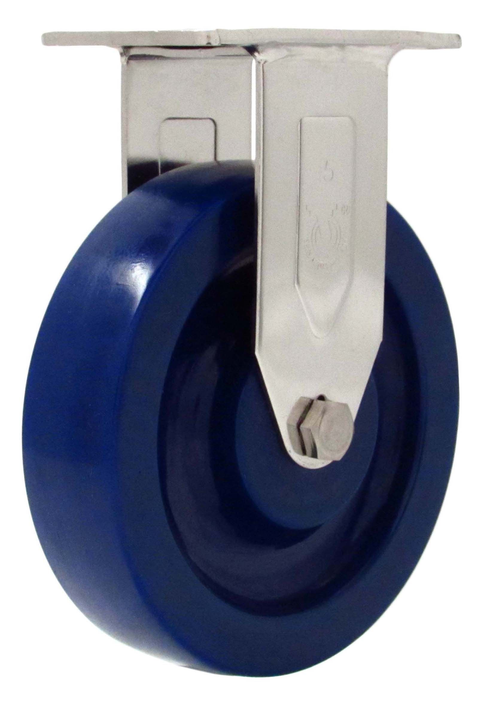 4" Heavy Duty All Polyurethane Wheel - Stainless Steel Rigid Caster 3A