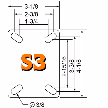 S3 | S3 - 2-3/8"x3-3/8" Bolt Hole Pattern +$1.50