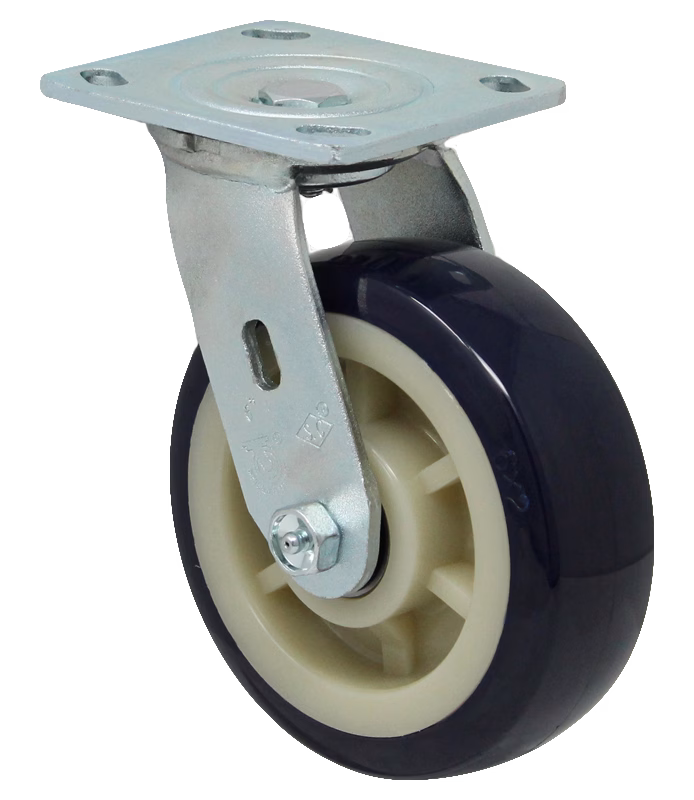 4" x 2" High Capacity Purple Polyurethane on Polyolefin Wheel - Model 9 Swivel Caster