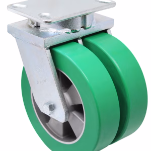 8" x 2" Dual Wheel Heavy Duty Swivel Caster - Extra Thick Ultra-Flex Polyurethane - Model 2-30