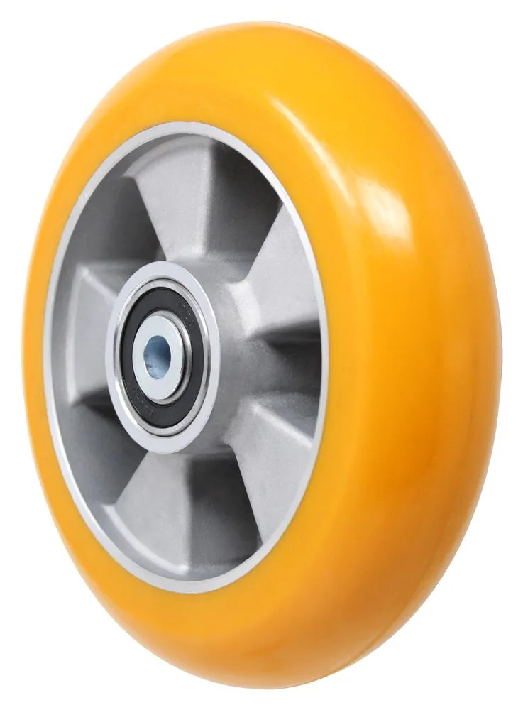 8″ x 2″ Extra-Thick Crown Tread Polyurethane on Aluminum Wheel