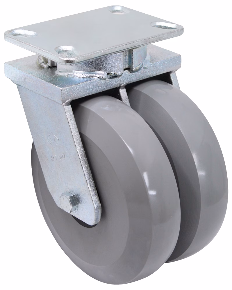 8" x 2" Dual Wheel Heavy Duty Swivel Caster - Heavy Duty Solid All Polyurethane - Model 2-30