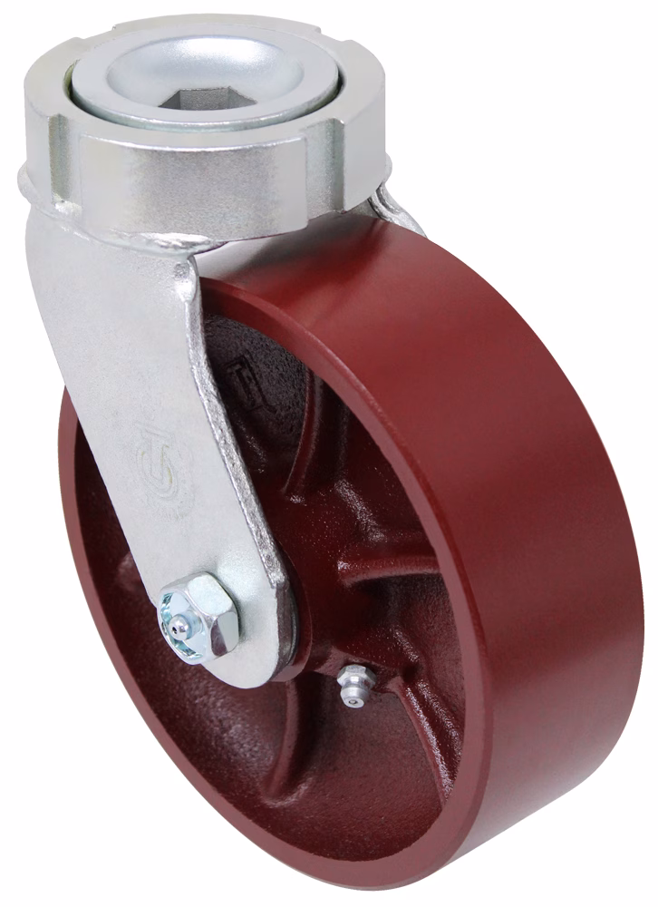 8" x 2" Ductile Steel Wheel - Kingpinless Swivel G15 Stem Caster