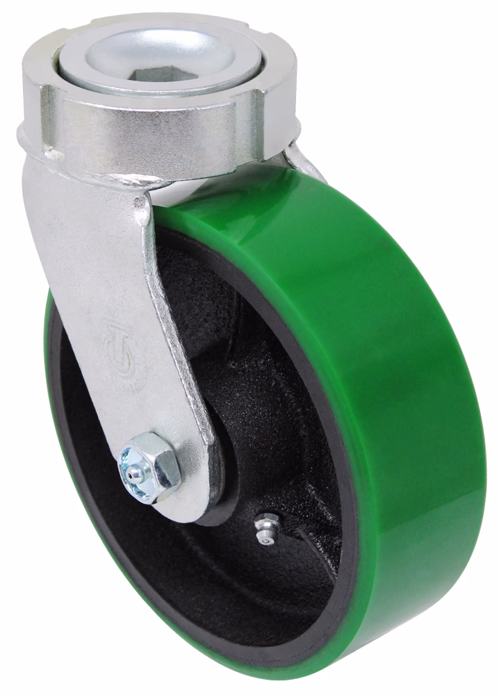 4" Green Polyurethane on Iron - Stem Caster G15