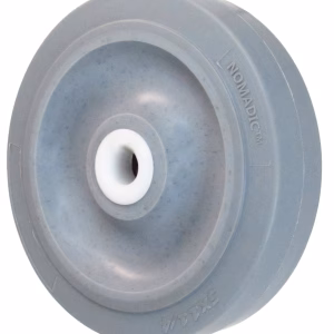 5" x 1.25" High Capacity Gray Rubber Wheel - Delrin Bearing