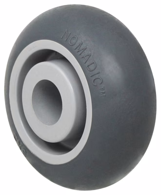 6" x 2" High Capacity Soft Gray Rubber Caster Wheel with Crown Tread