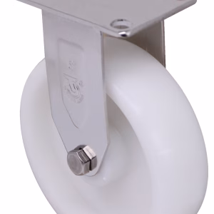 3" x 1.25" High Temp Moist Heat Polymer Retort Wheel - Stainless Steel RIGID Caster - Matching Rigid Caster 3A