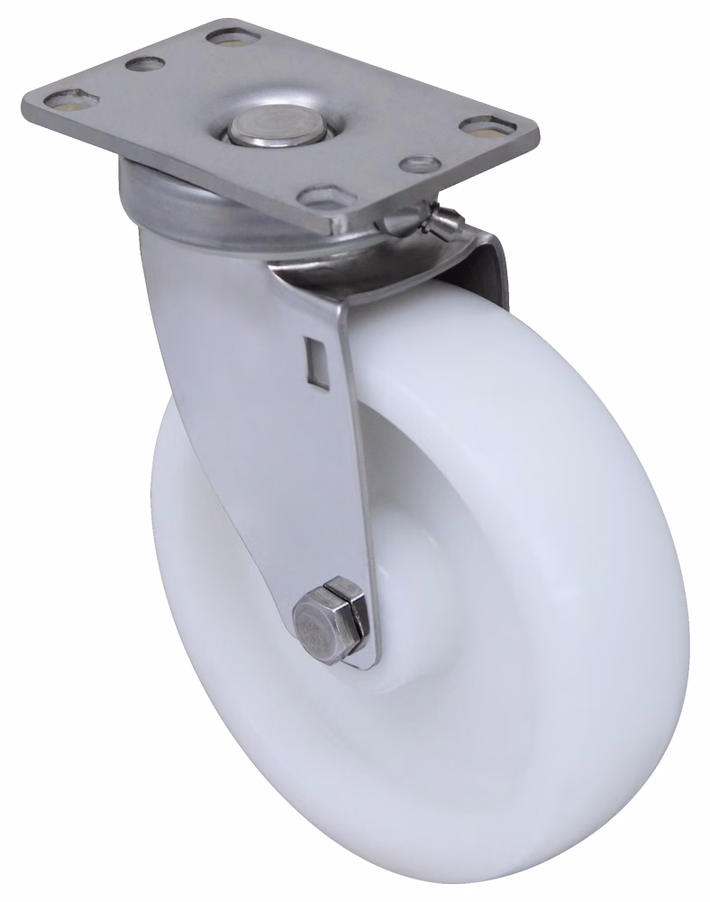 3″ x 1.25″ High Temp Moist Heat Polymer Retort Wheel – Stainless Steel Swivel Plate Caster 3