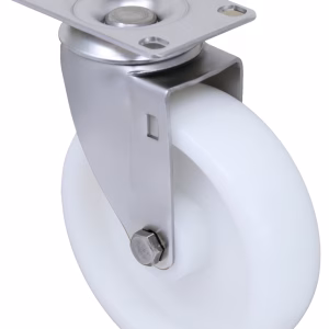 3" x 1.25" High Temp Moist Heat Polymer Retort Wheel - Stainless Steel PLAIN Swivel Caster (NO BRAKE - MATCHING SWIVEL)