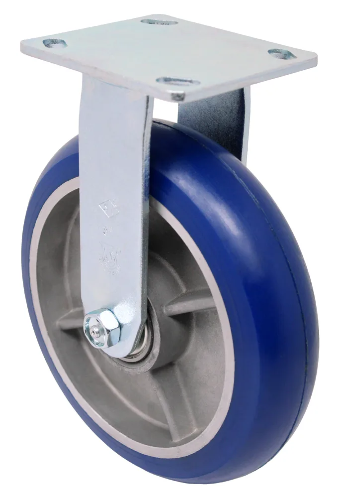 6" Low Friction Crown Tread 65D Polyurethane on Aluminum - Model 9 Rigid Caster