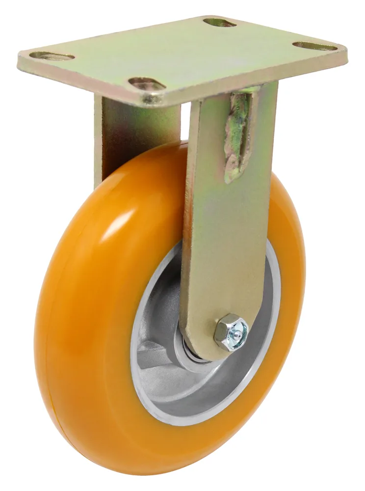Maintenance-Free Rigid Caster - 8" Self-Energizing Ergonomic Polyurethane