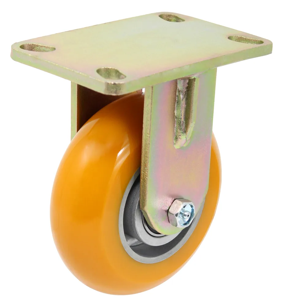 Maintenance-Free Rigid Caster - 6" Self-Energizing Ergonomic Polyurethane