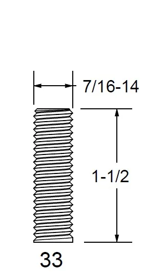 TS33 | TS33 - 7/16"-14x1-1/2" Threaded Stem Long +$3.00